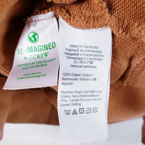 J.‎ Crew University Terry Half-Zip Cropped Sweatshirt Mock Neck Size XS Clay - Picture 8 of 10